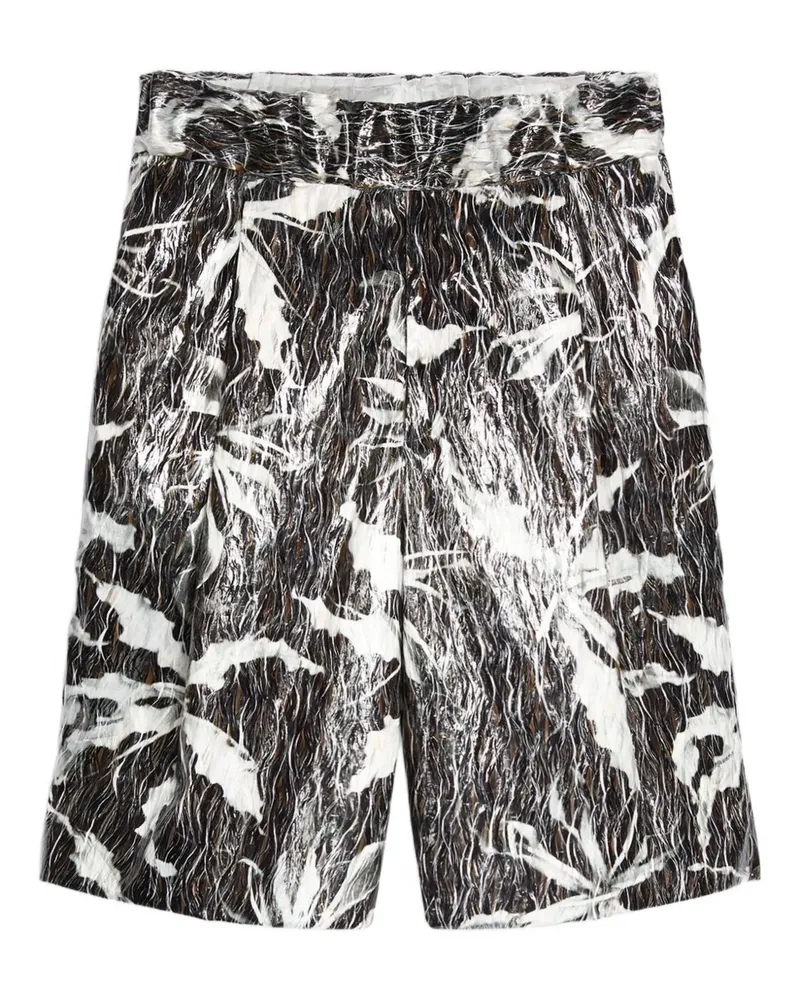Dries van Noten Bermudas mit Blumen-Print - Schwarz Schwarz