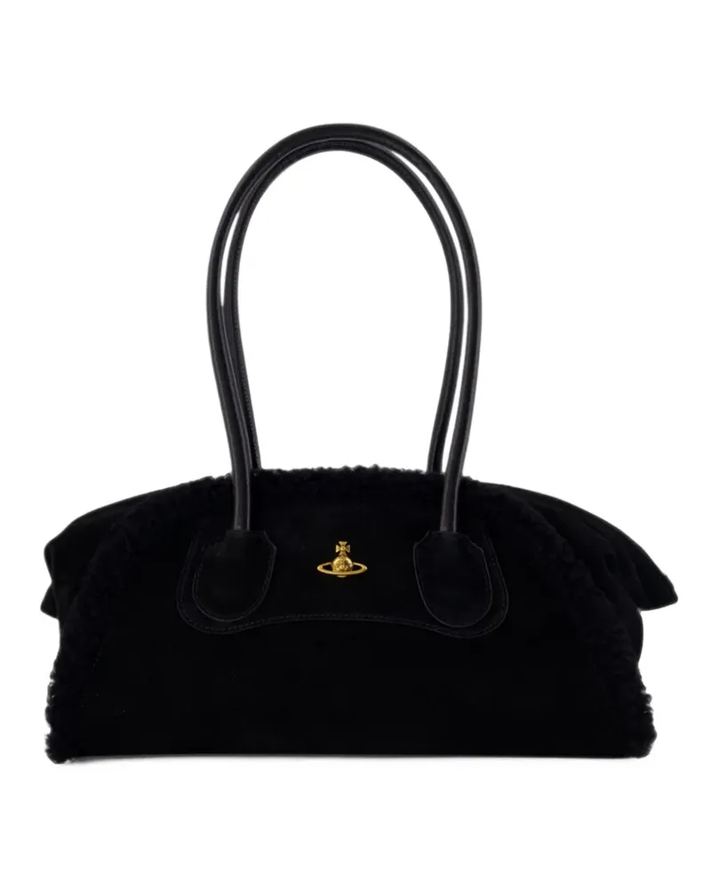 Vivienne Westwood Kleine Shirley Schultertasche aus Shearling - Schwarz Schwarz