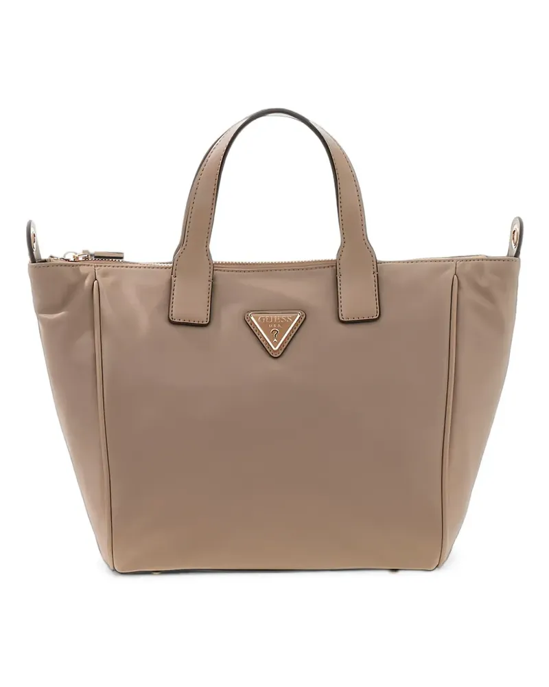 Guess Follie logo-plaque tote bag - Nude Nude
