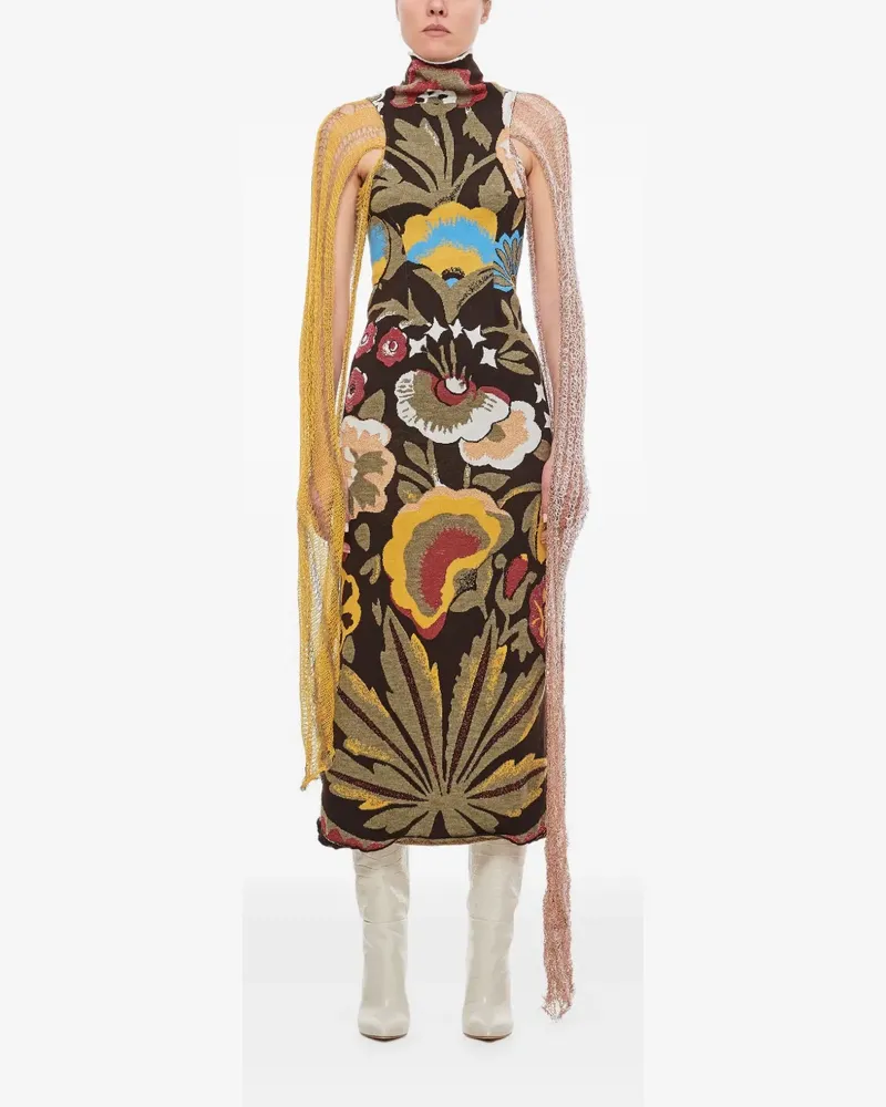 VITELLI Geblümtes Jacquard-Kleid - Braun Braun