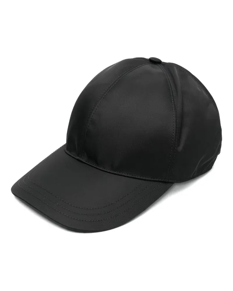 Prada Baseballkappe mit emailliertem Triangel-Logo - Schwarz Schwarz