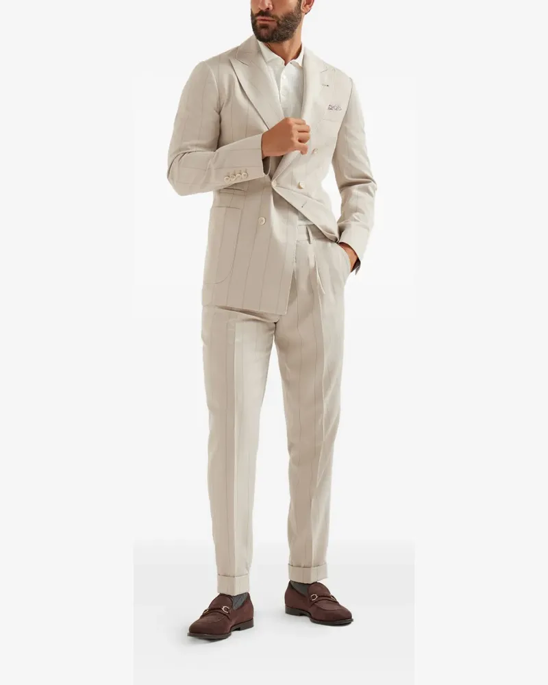 Brunello Cucinelli Poloshirt mit Knopfleiste - Weiß Weiß