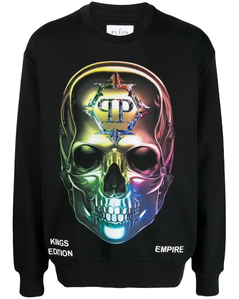 Philipp Plein Chrome Sweatshirt mit Totenkopf-Print - Schwarz Schwarz