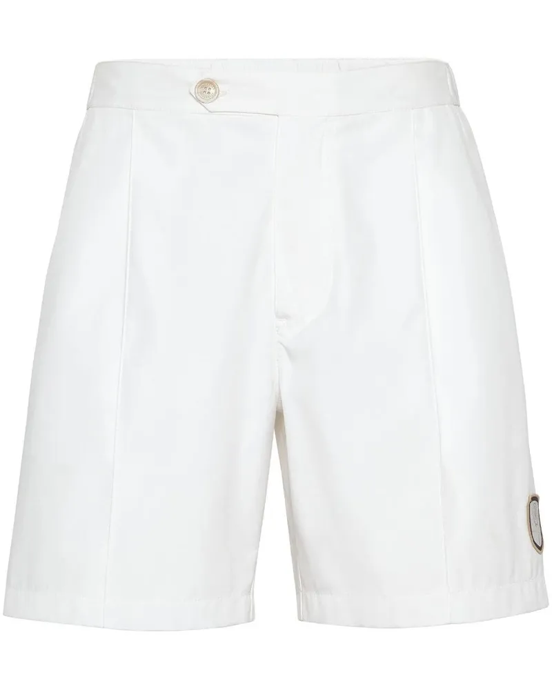 Brunello Cucinelli Klassische Shorts mit Logo-Applikation - Weiß Weiß