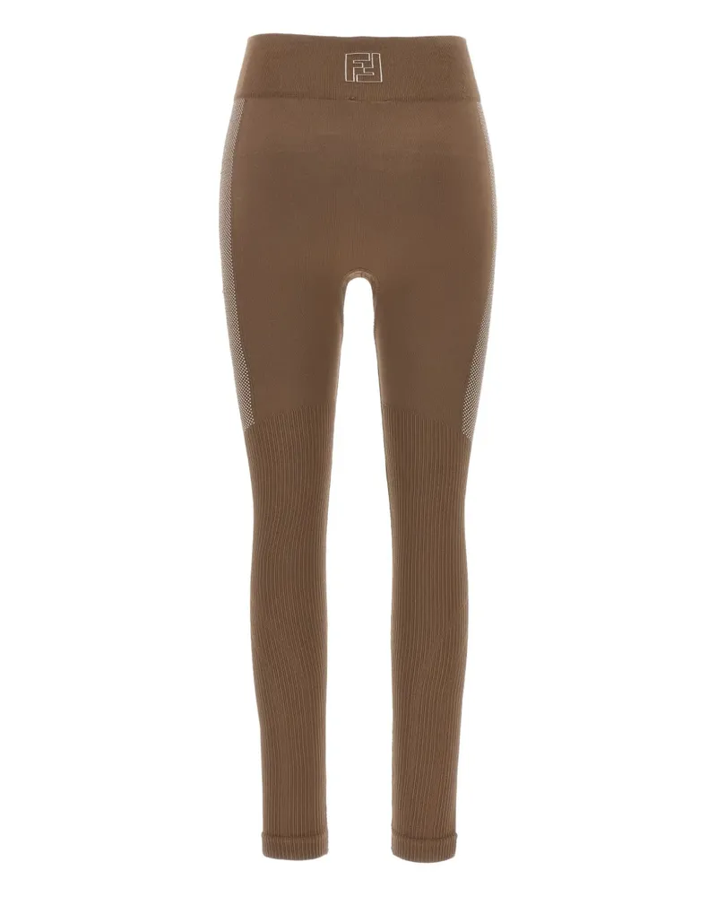 Fendi seamless logo-pattern leggings - Braun Braun