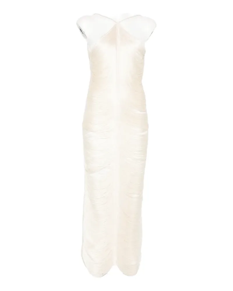 BLESS Jade fringed halterneck dress - Weiß Weiß