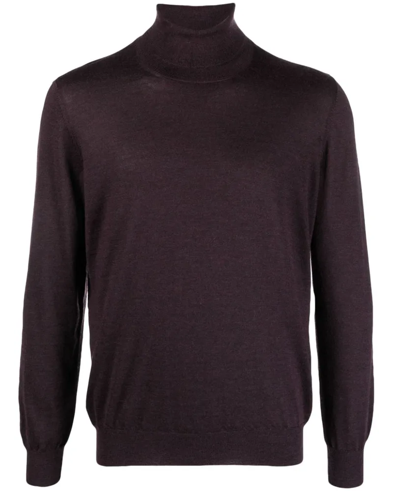 BARBA Klassischer Rollkragenpullover Violett