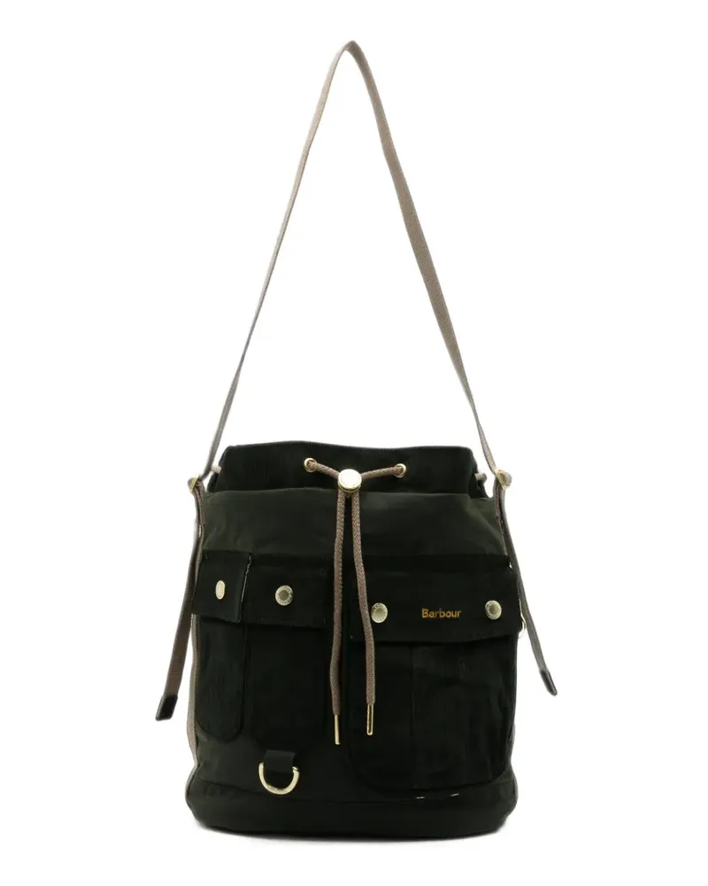 Barbour Mia Waxed drawstring shoulder bag - Grün Grün
