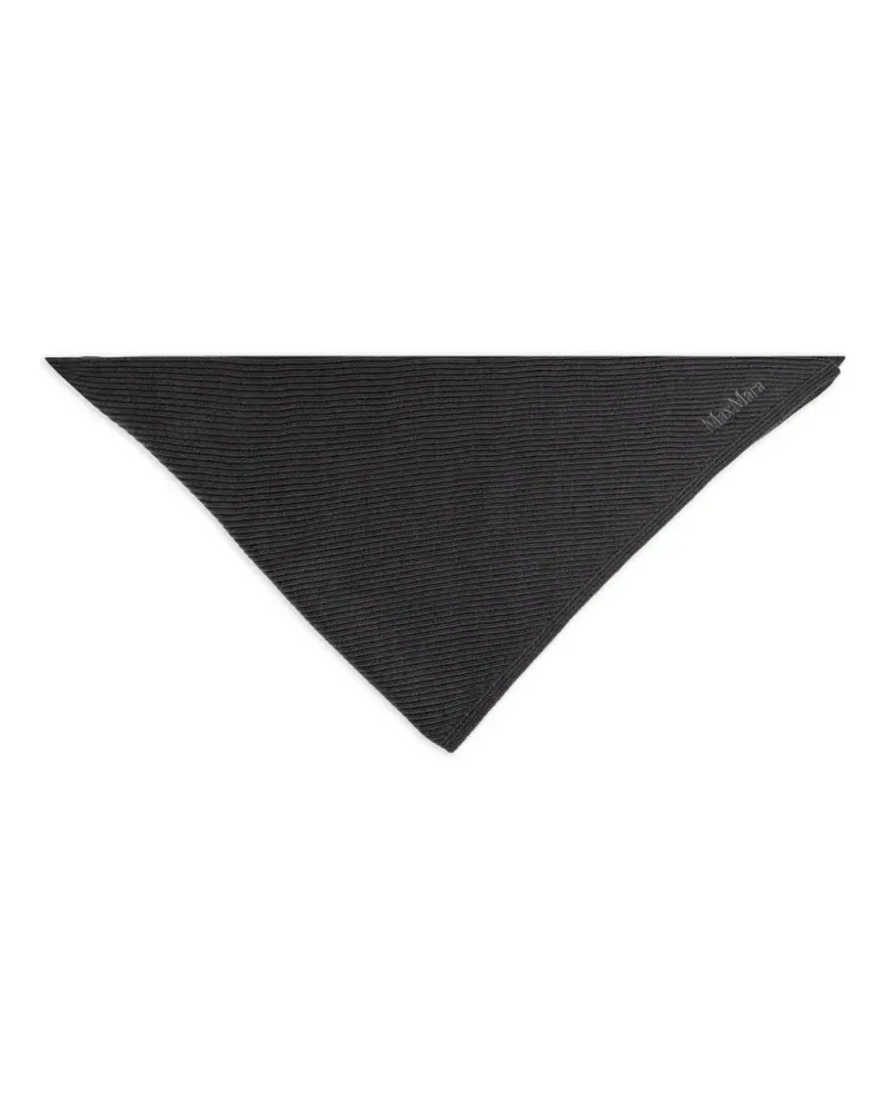 Max Mara Schal mit Stickerei - Grau Grau