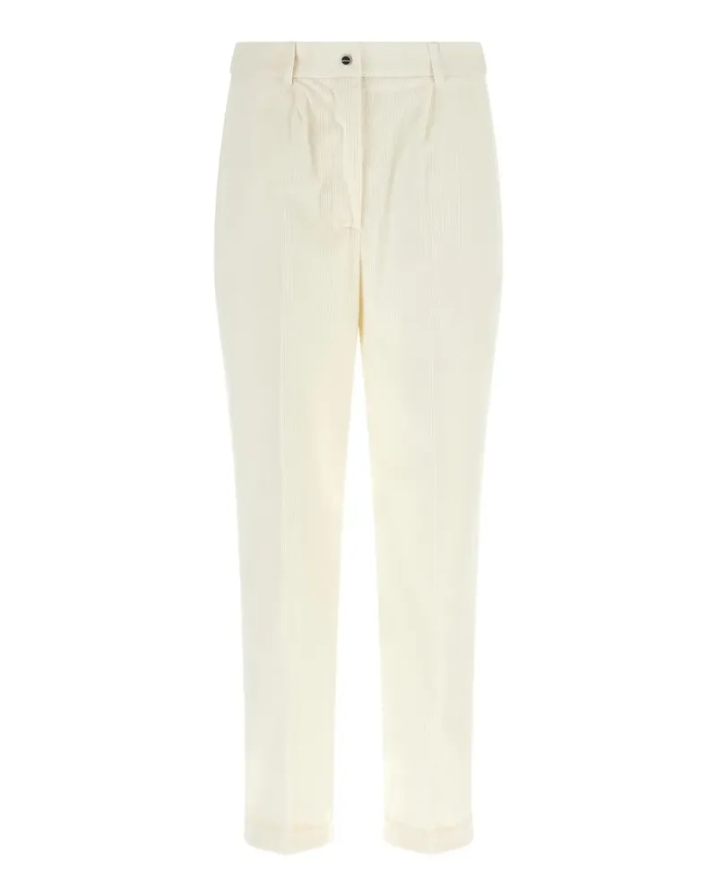 Kiton Cordhose mit Falten - Weiß Weiß