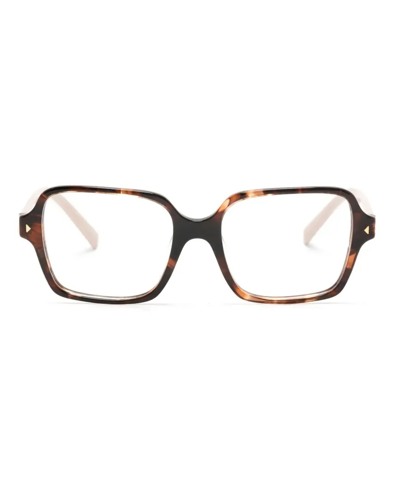 Prada Eckige Brille mit Logo-Print - Rosa Rosa