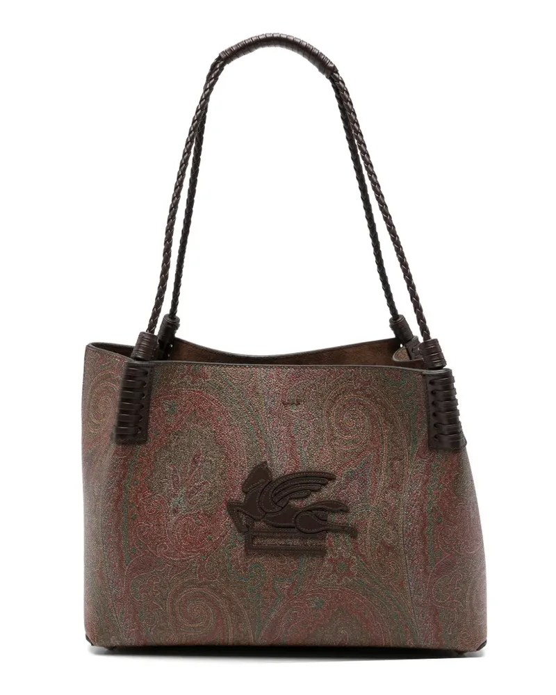 Etro Libra Arnica Schultertasche mit Paisley-Print - Braun Braun