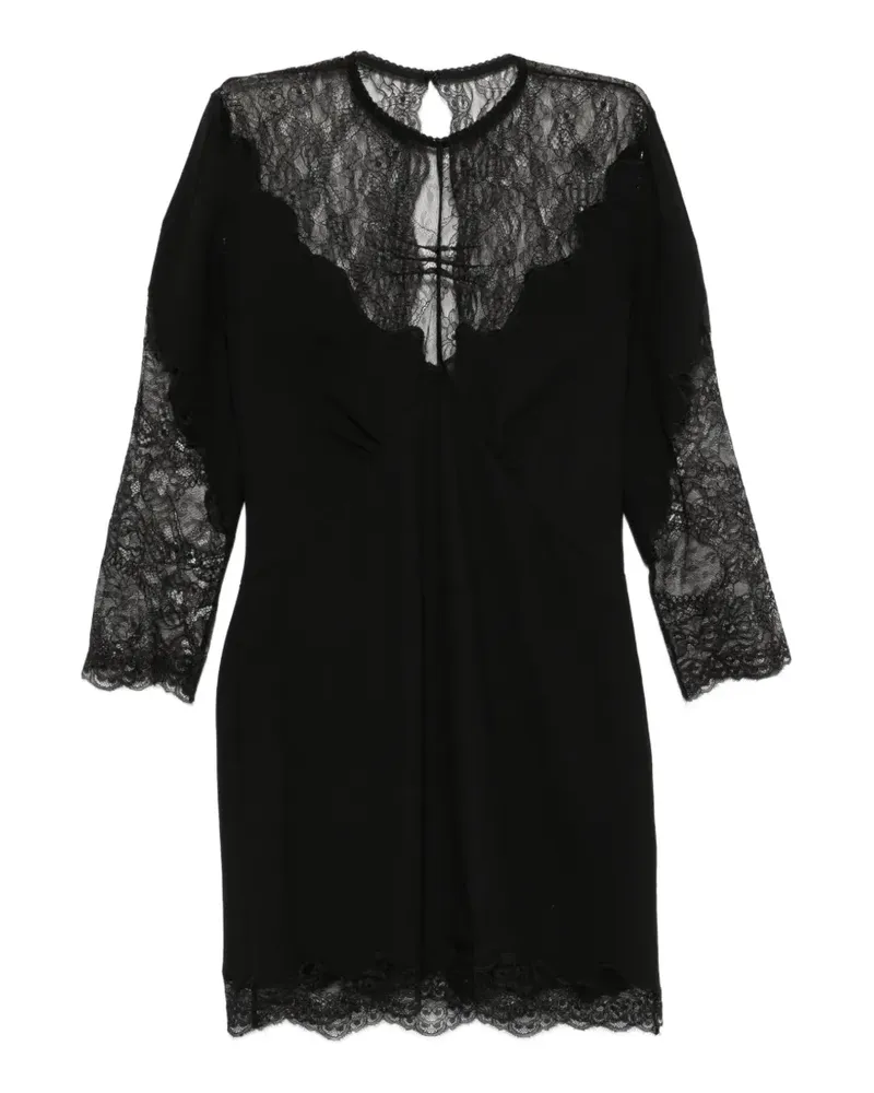 ATTICO Minikleid mit Spitzenborten - Schwarz Schwarz