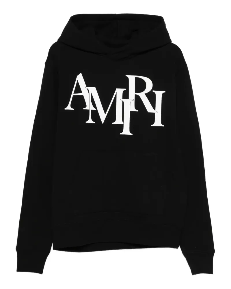 Amiri Staggered Hoodie mit Logo-Detail - Schwarz Schwarz