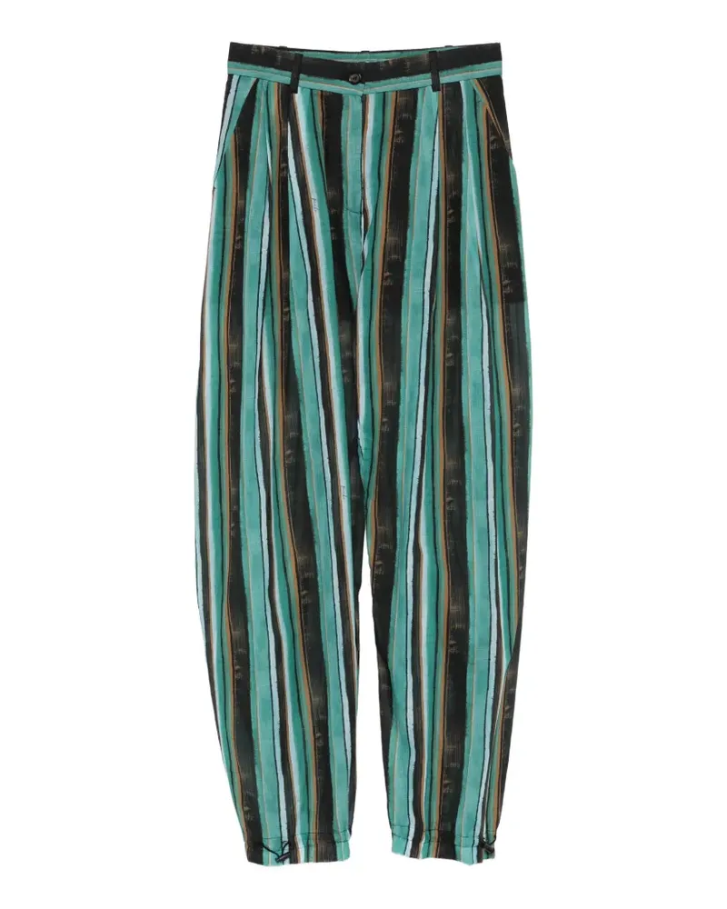 Pinko striped pleated straight trousers - Grün Grün