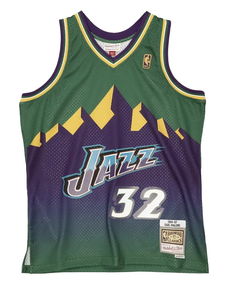 Mitchell & Ness x NBA Utah Jazz 1996 Karl Malone Reload Swingman Tanktop - Grün Grün