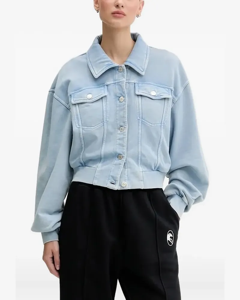 Moschino Cropped-Jeansjacke mit Knopfverschluss - Blau Blau