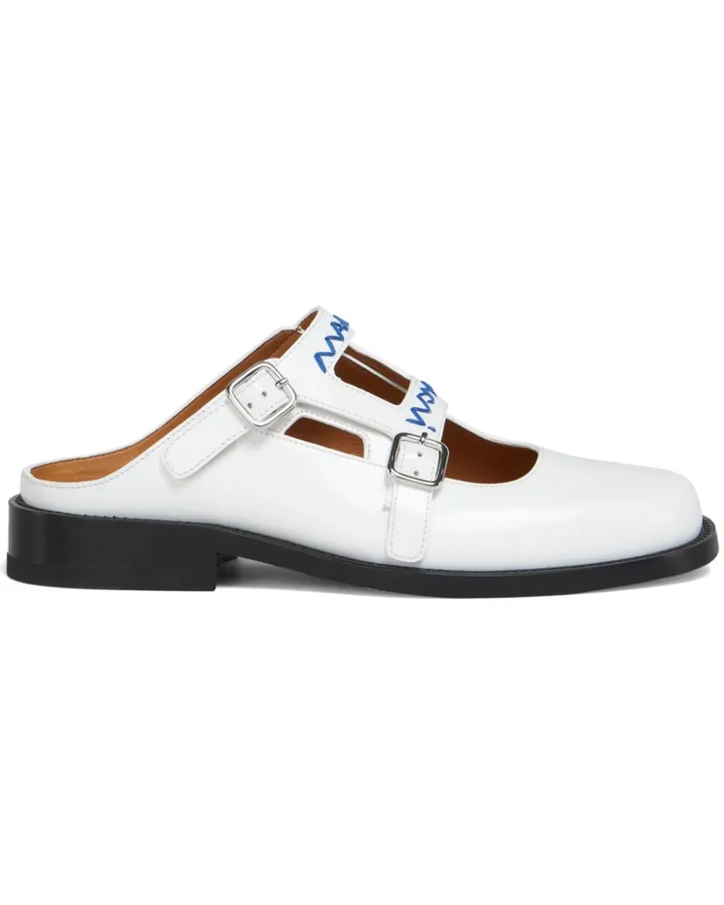 Marni Mules mit Schnallen - Weiß Weiß