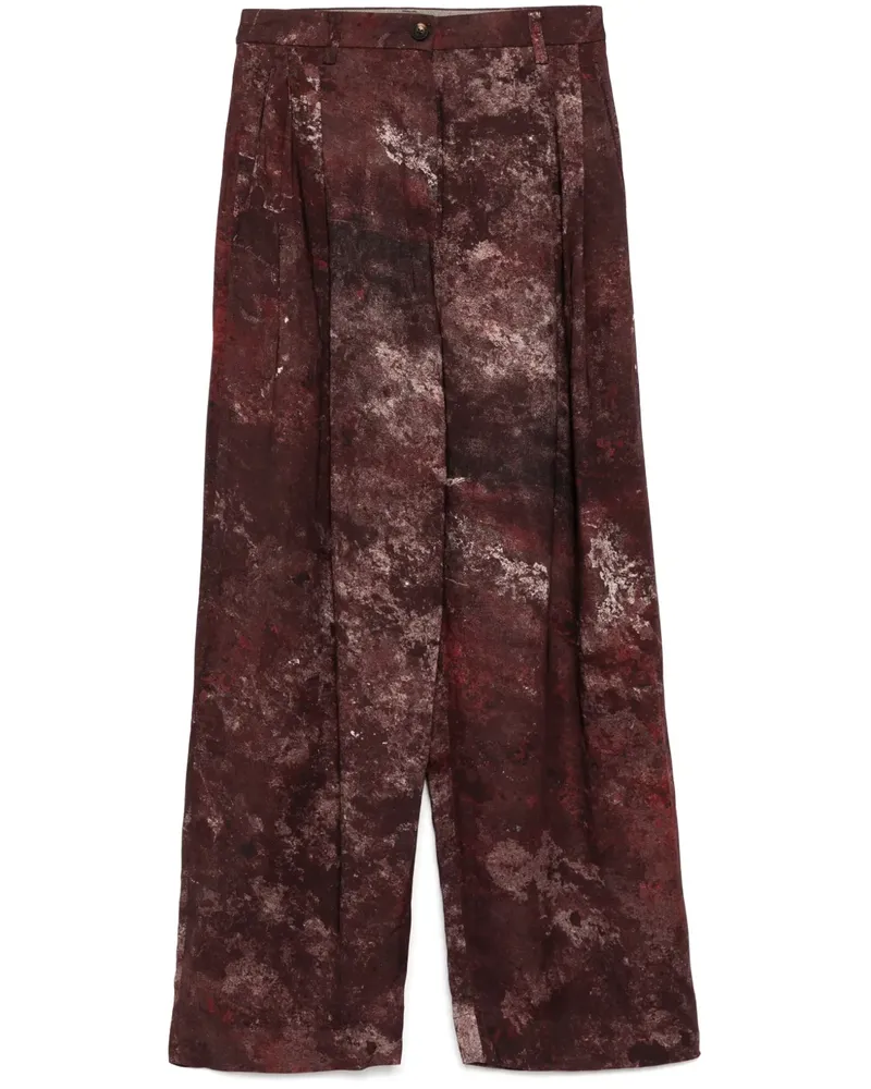 Ziggy Chen Hose mit grafischem Print - Rot Rot