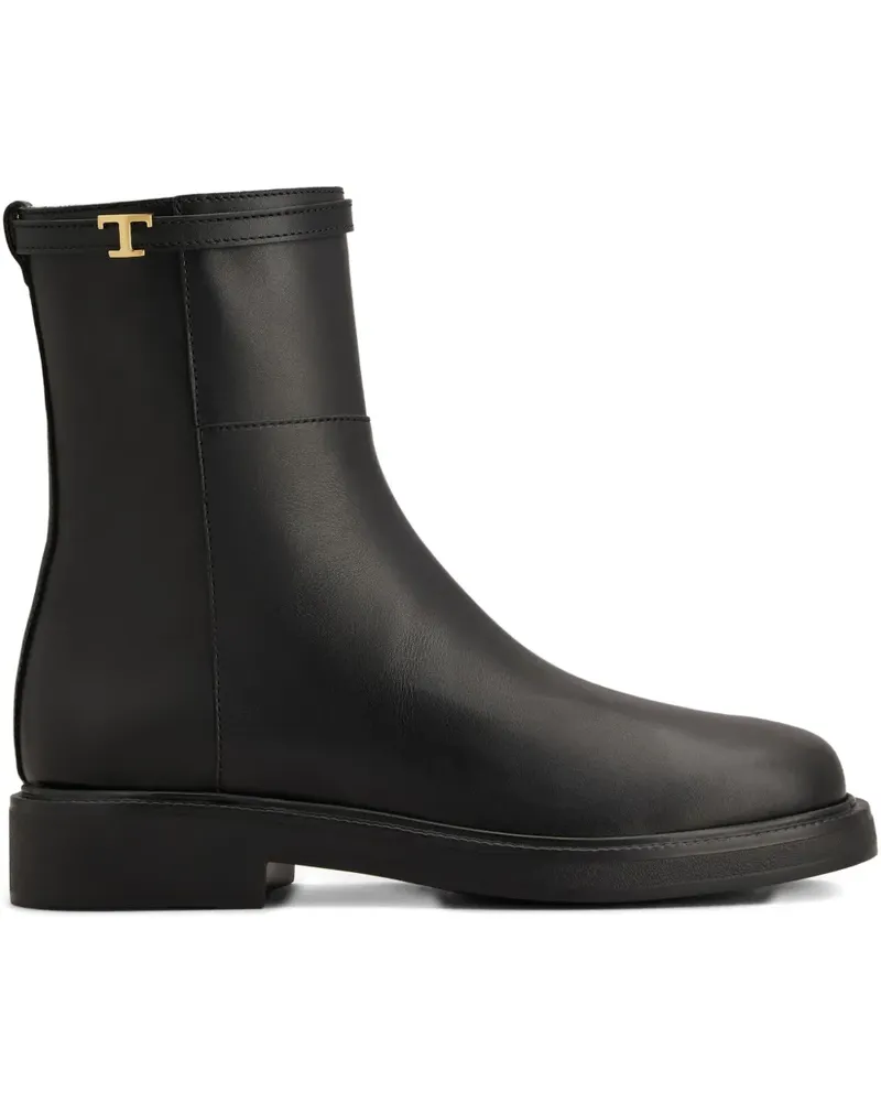 TOD'S Knöchelhohe Lederstiefel - Schwarz Schwarz