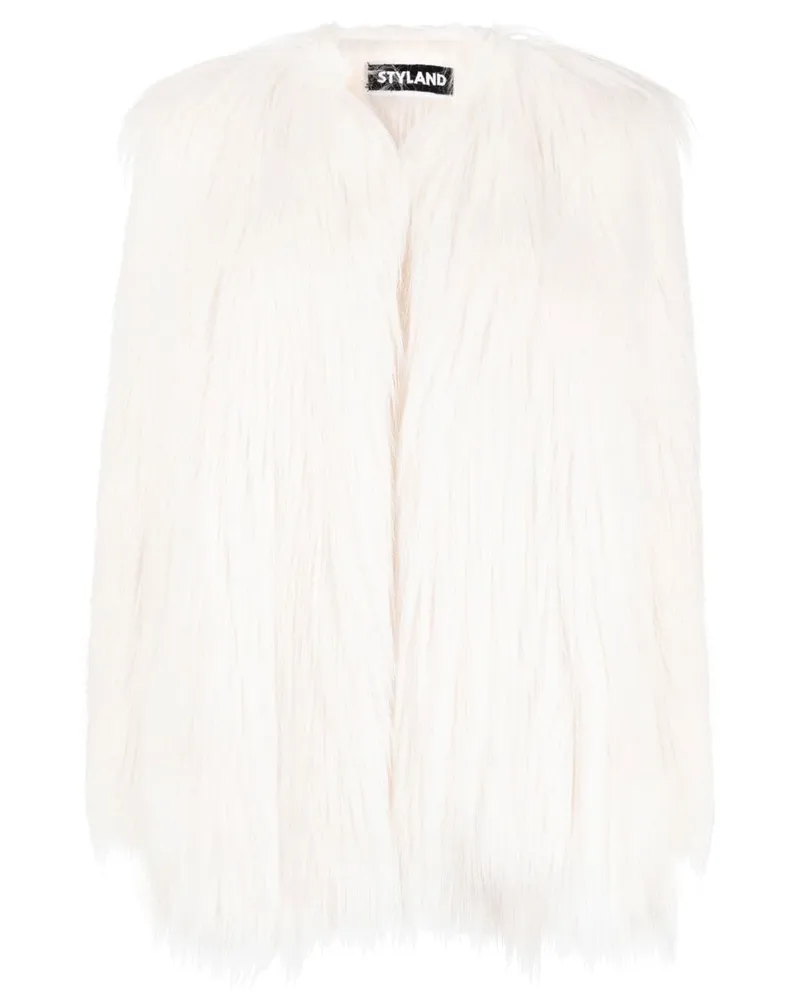 STYLAND Jacke aus Faux Fur - Weiß Weiß