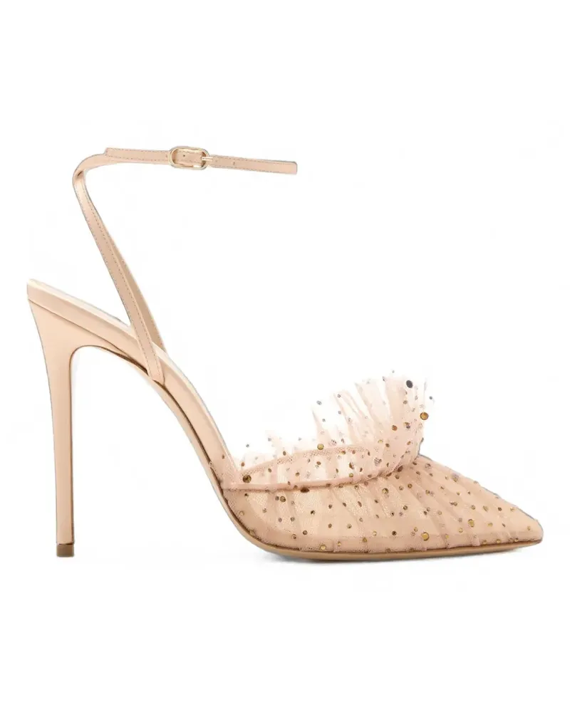 Andrea Wazen Franca Sparkle Pumps mit Kristallen - Nude Nude