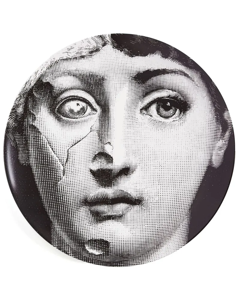 Fornasetti Tema e Variazioni n.378 Wandteller Schwarz