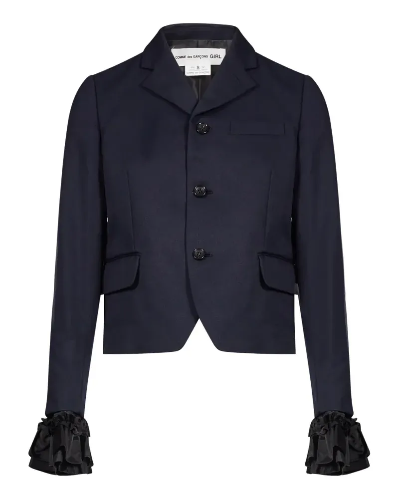 Comme des Garçons ruffle-trimmed blazer jacket - Blau Blau