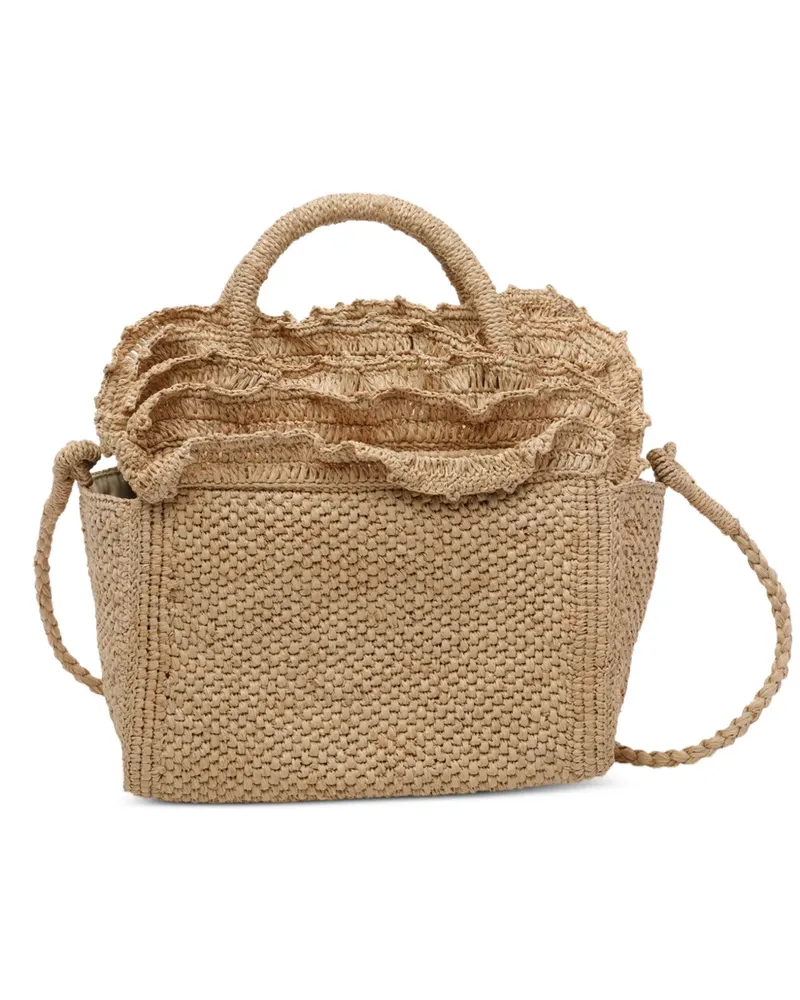 IBELIV Laguna ruffled-trims tote bag - Nude Nude