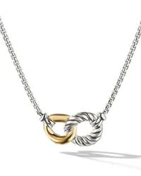 David Yurman 18kt Curb Link Gelbgoldhalskette Silber