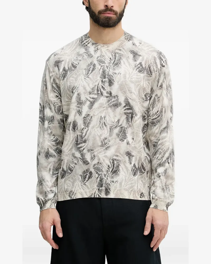 Armani Exchange leaf-print sweater - Nude Nude
