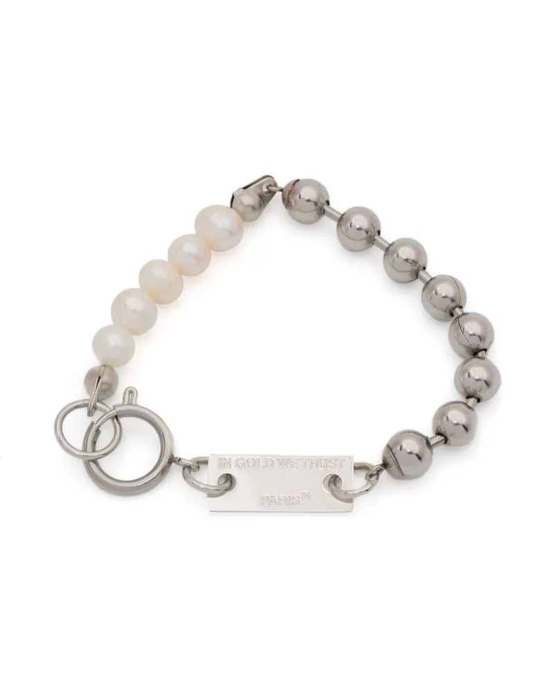 In Gold We Trust Paris Klassisches Kugelketten-Armband - Silber Silber