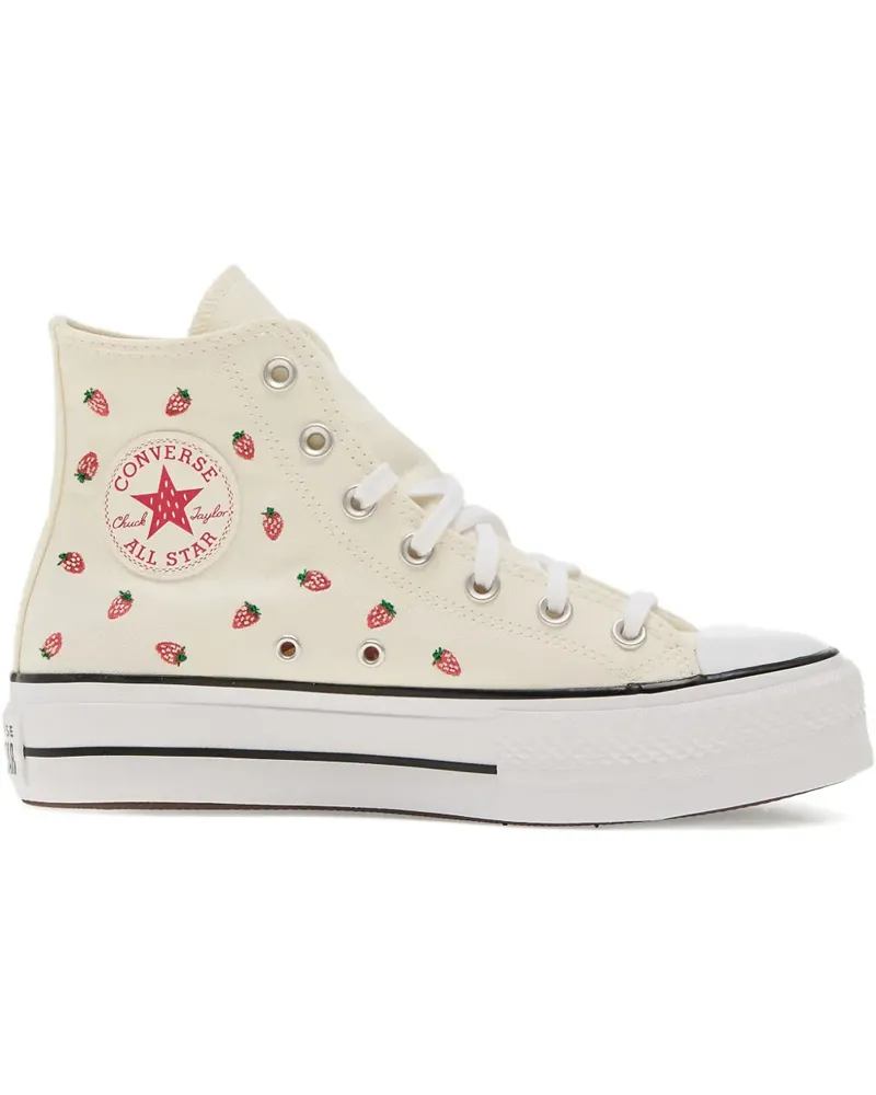 Converse Taylor All Star Lift Sneakers mit Erdbeerstickerei - Nude Nude