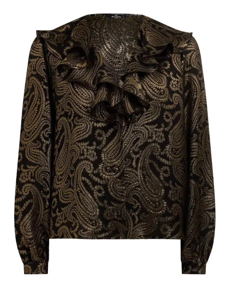 Etro Gerüschtes Oberteil mit Paisleymuster - Gold Gold