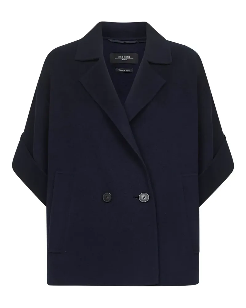 Max Mara Kurzärmeliger Mantel - Blau Blau