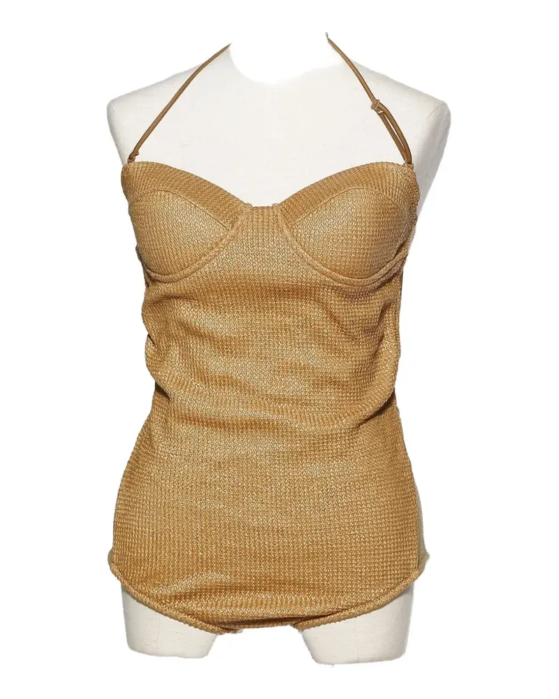 Muller of Yoshiokubo halterneck swimsuit - Nude Nude