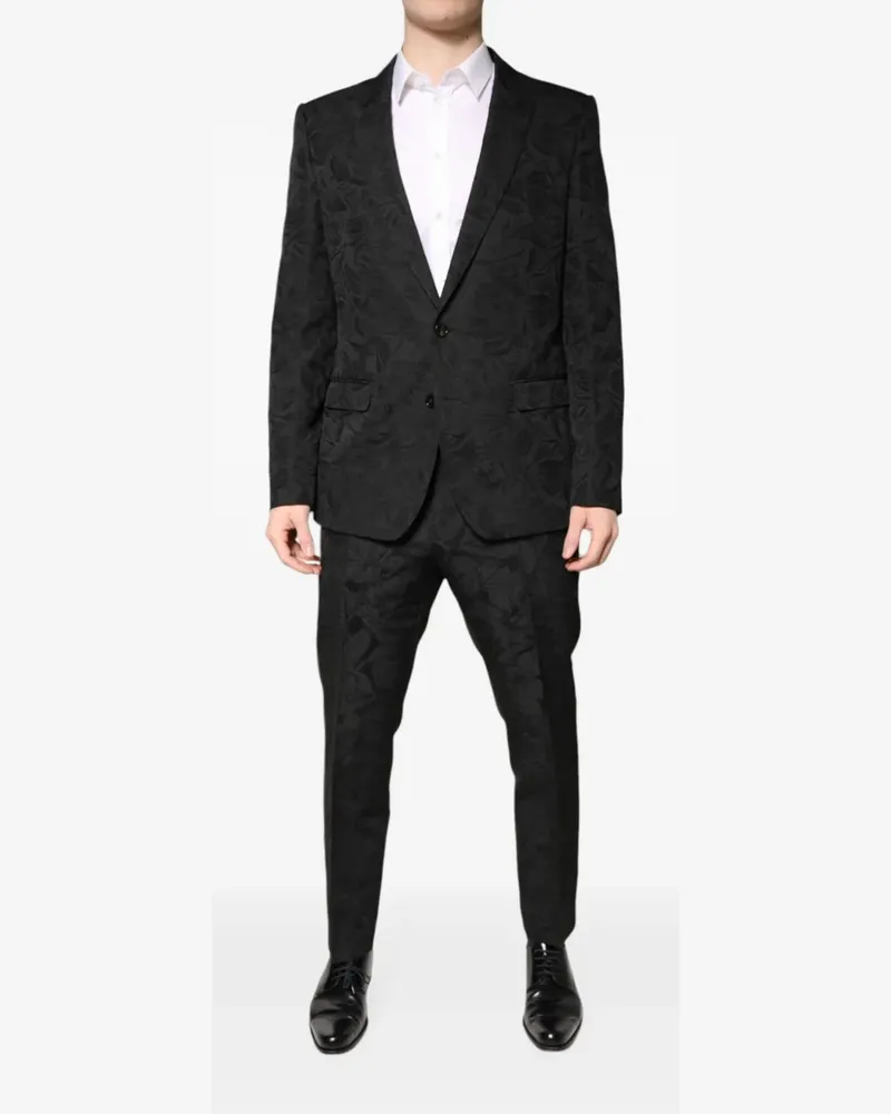 Dolce & Gabbana Zweiteiliges Blumenjacquard-Set - Schwarz Schwarz