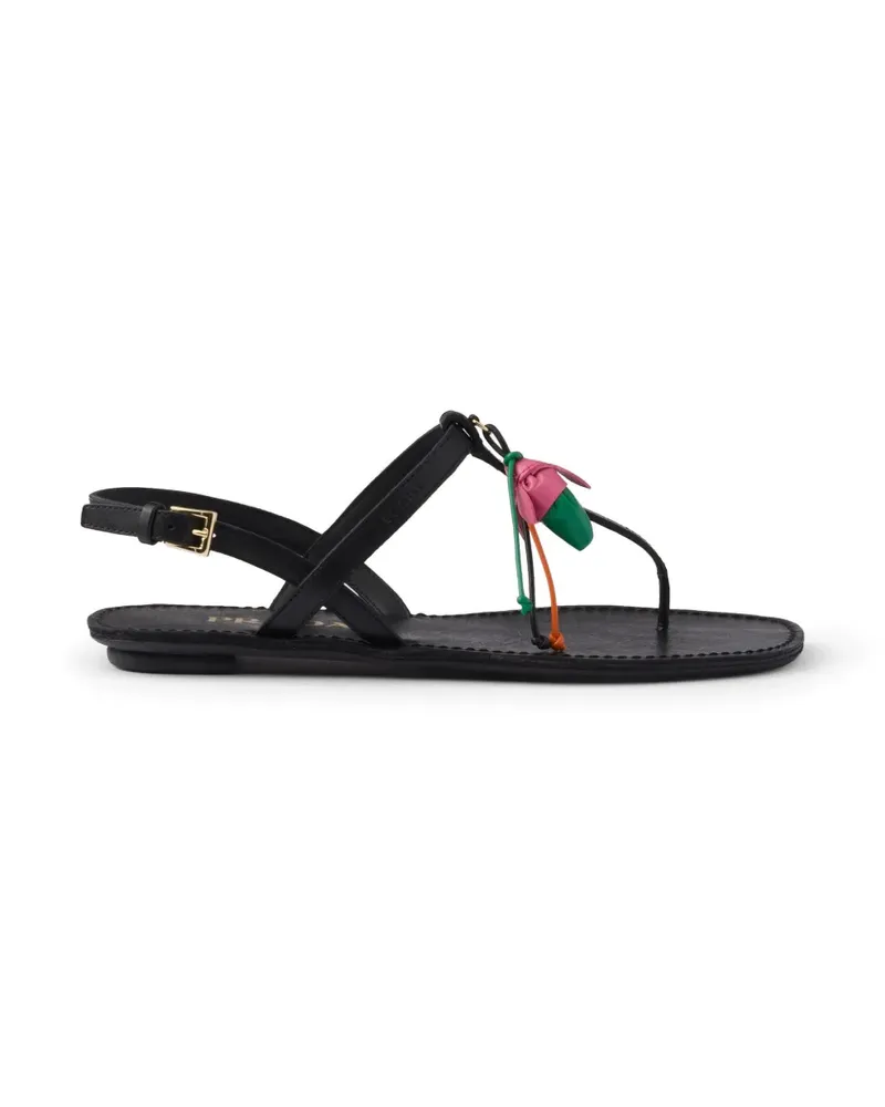 Prada leather flat sandals - Schwarz Schwarz