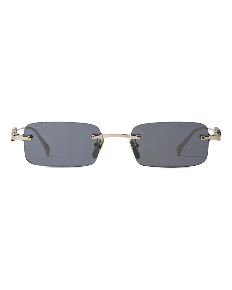Gucci Sonnenbrille mit eckigem Gestell - Gold Gold