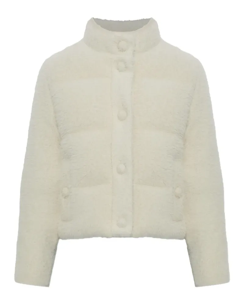 Moncler quilted logo-patch jacket - Nude Nude