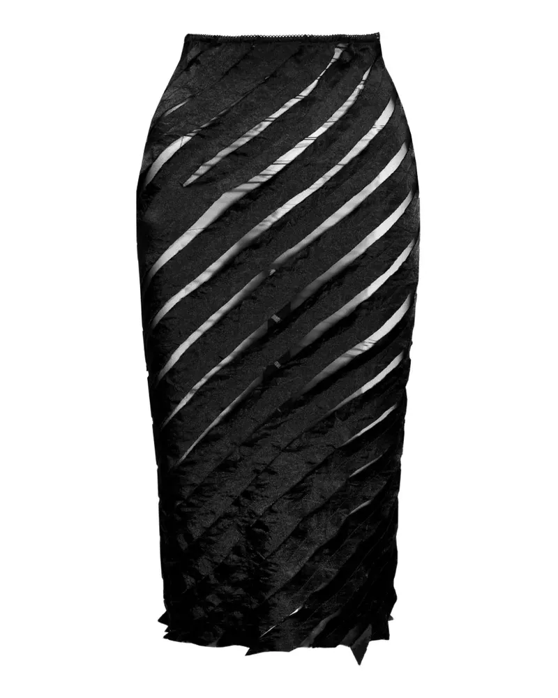 Ioana Ciolacu spiral panelled midi skirt - Schwarz Schwarz