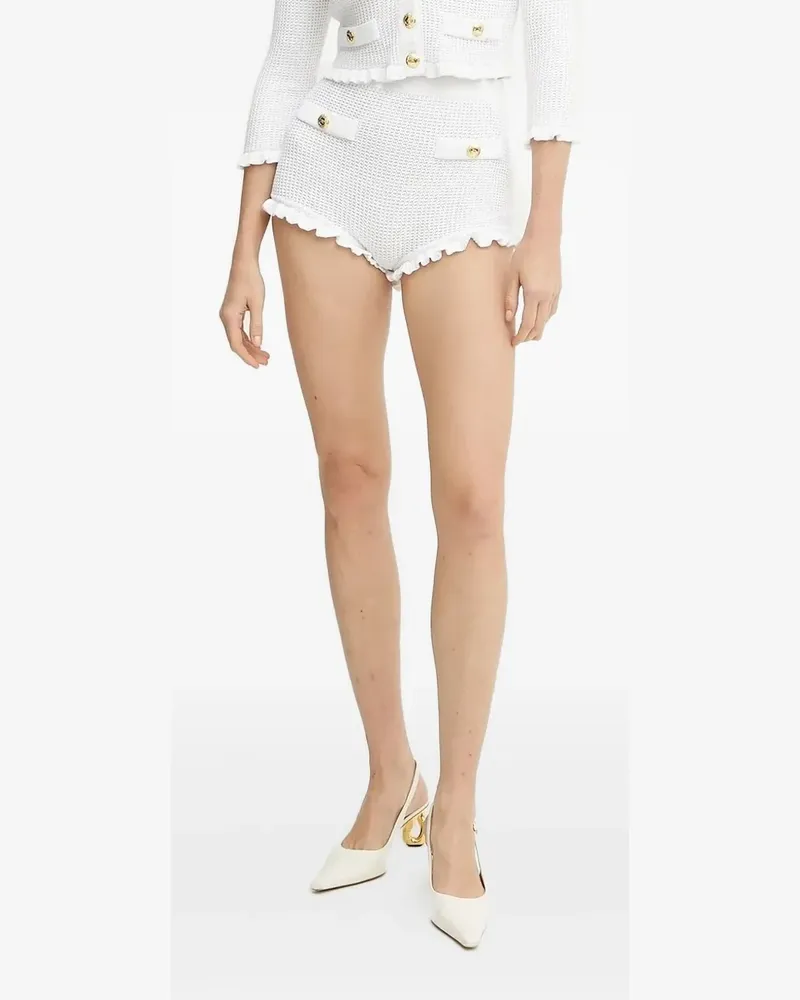 Elisabetta Franchi Shorts mit Rüschen - Weiß Weiß