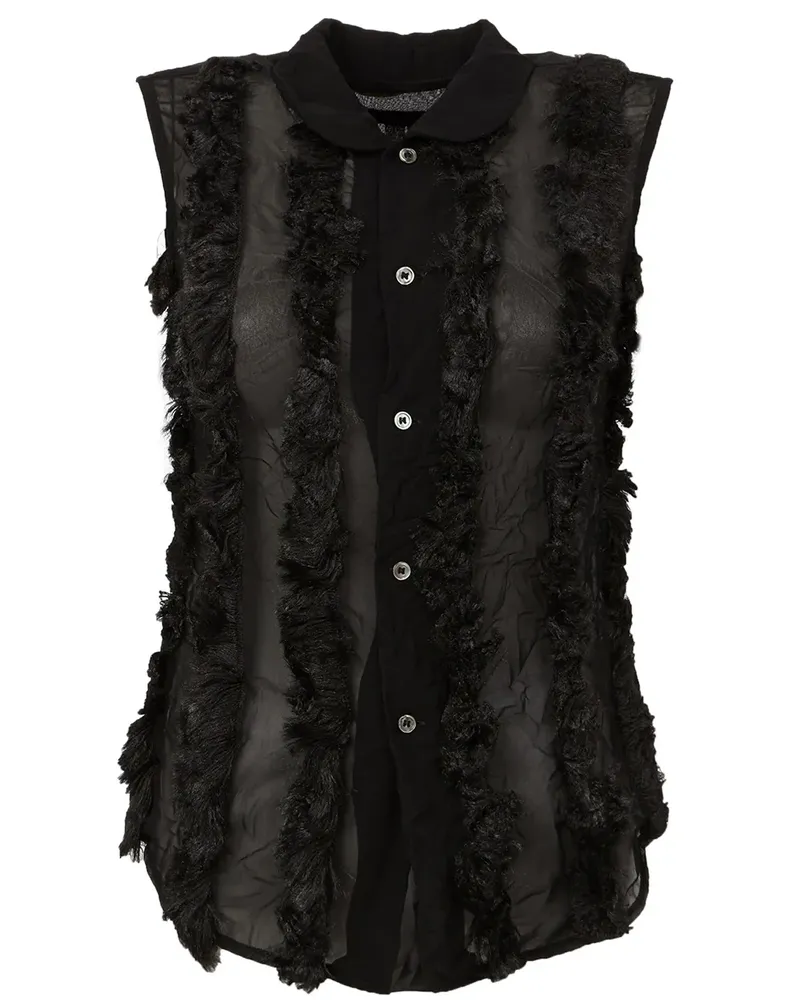 Comme des Garçons Strukturiertes Top - Schwarz Schwarz
