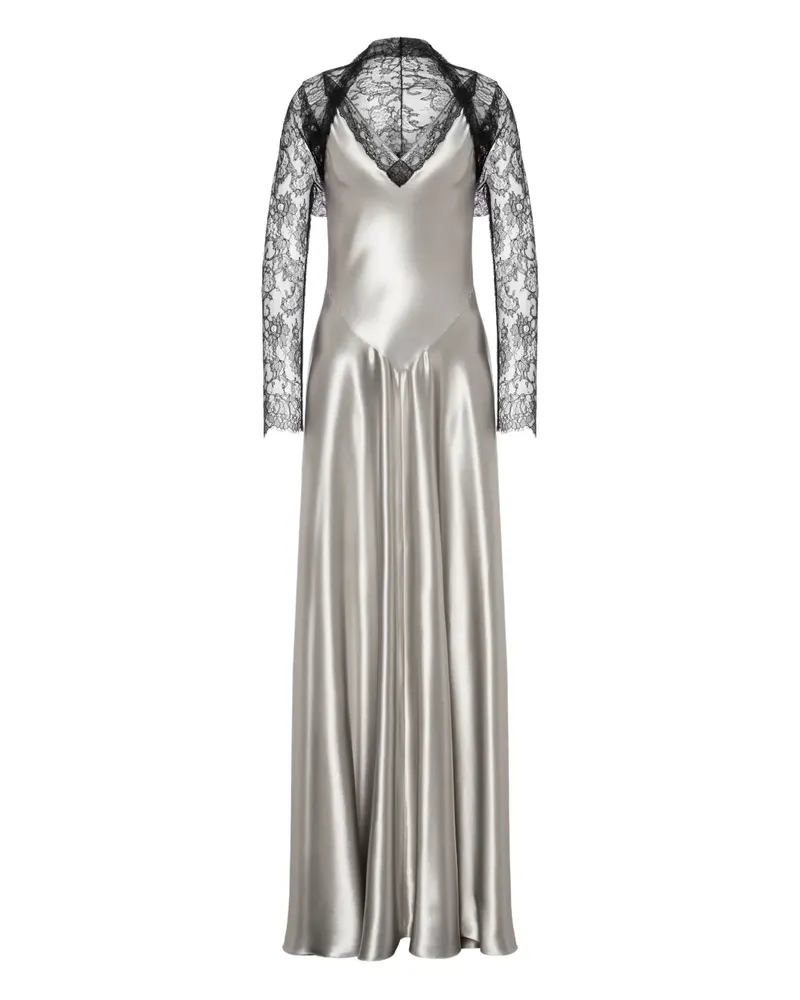 Alberta Ferretti Kleid aus Satin - Silber Silber