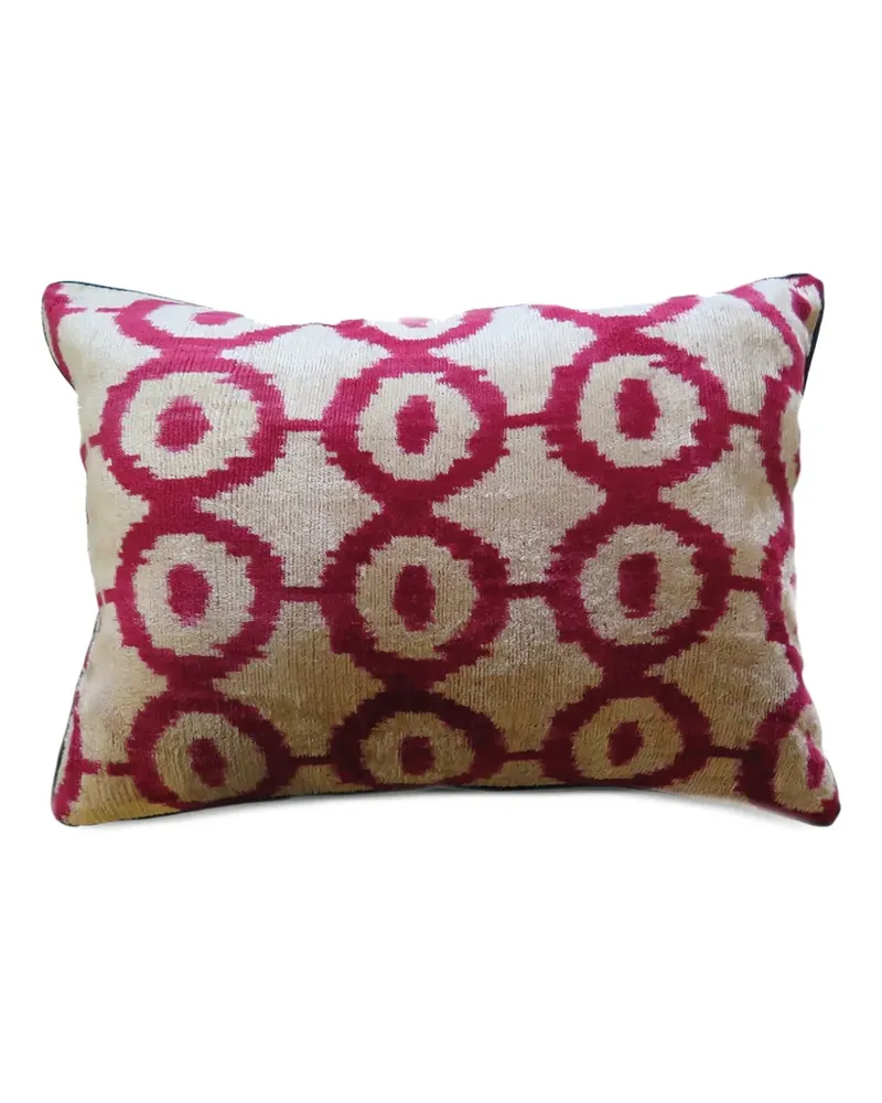 Les-Ottomans ikat-print cushion - Nude Nude