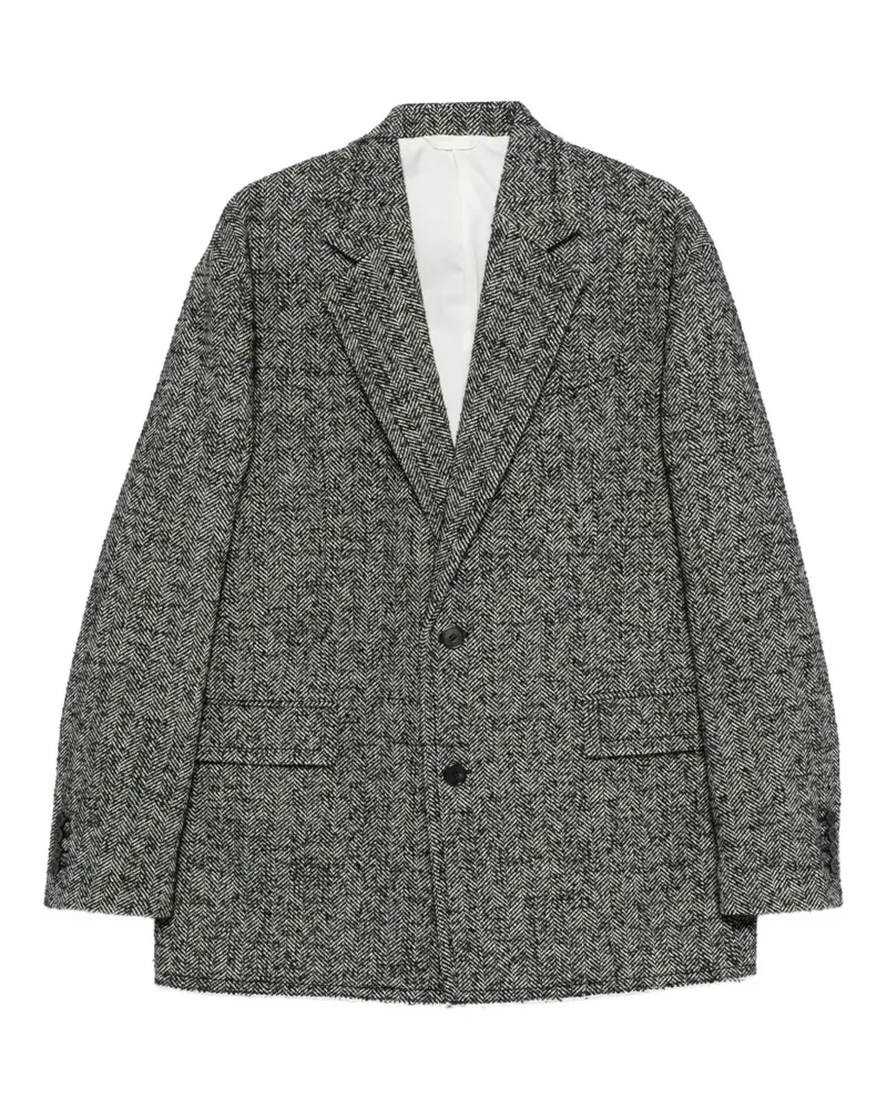 Lanvin Sakko mit Fischgrätenmuster - Schwarz Schwarz