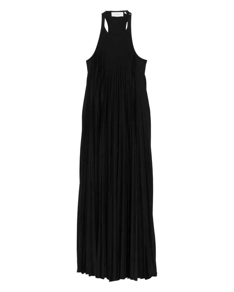 SPORTMAX pleated maxi dress - Schwarz Schwarz