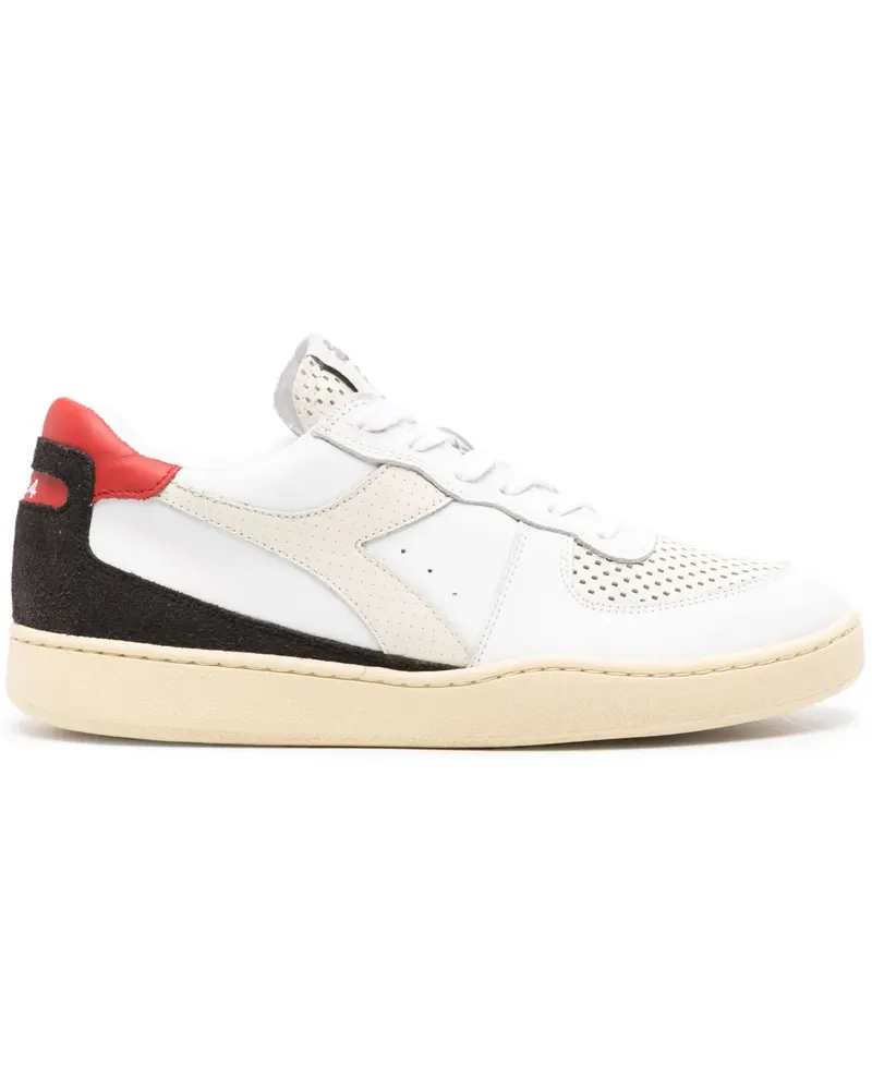 Diadora Basket Sneakers mit Kontrasteinsätzen - Weiß Weiß