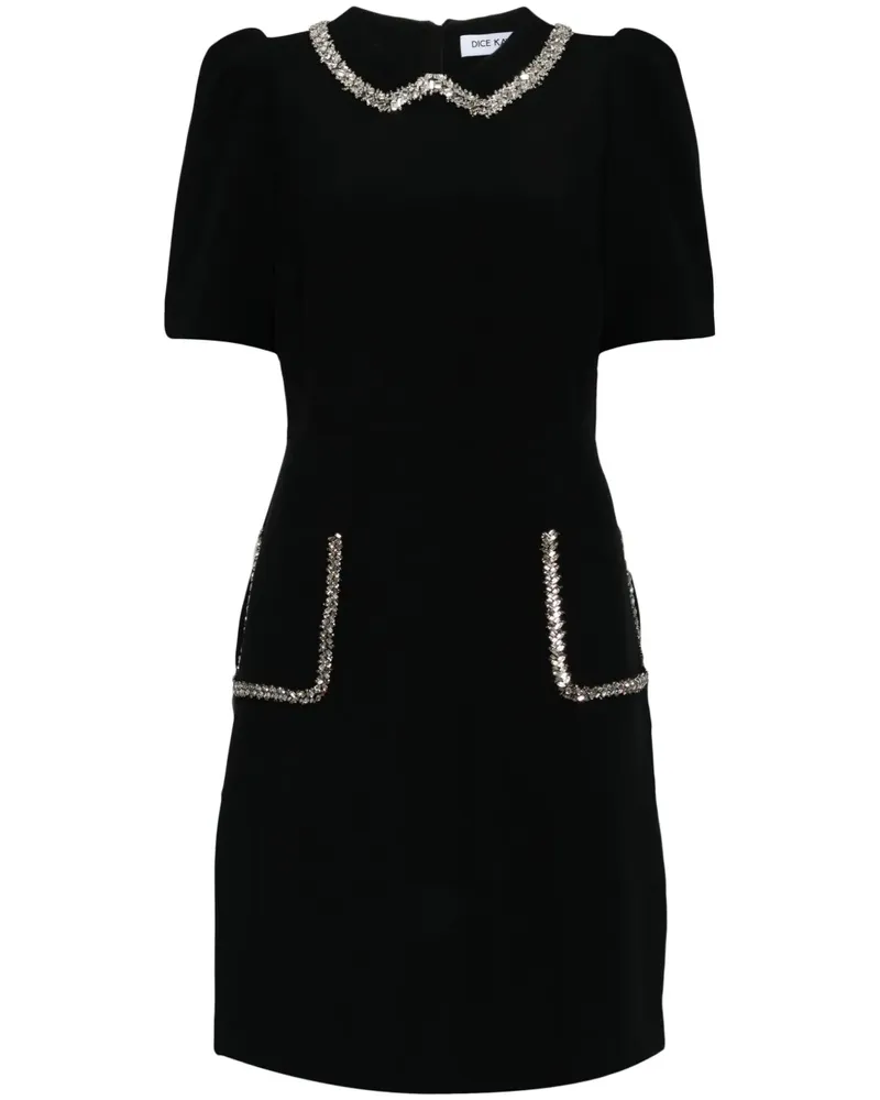 Dice Kayek Minikleid mit Kristallen - Schwarz Schwarz