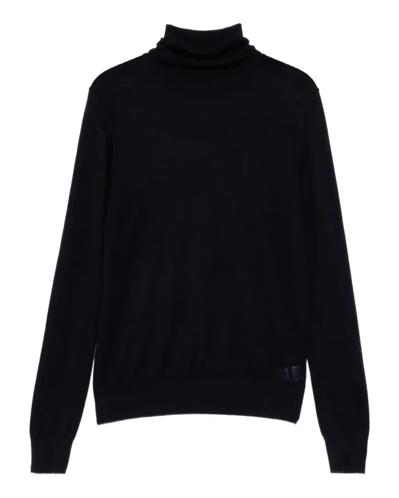 N.Peal T-Shirt mit Rollkragen - Blau Blau